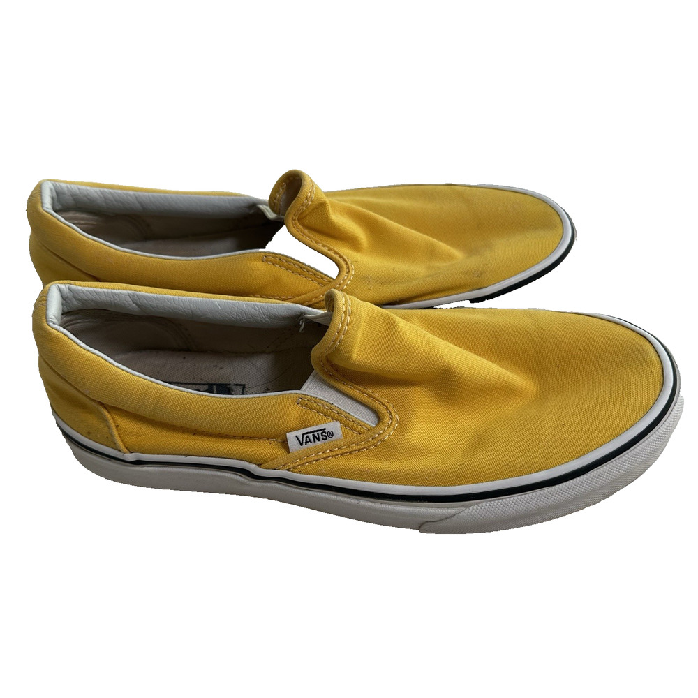 Vans Classic Slip-on Solid Yellow Shoes Sz men's 6.5 /Wo 8 Skate Sneakers Surf